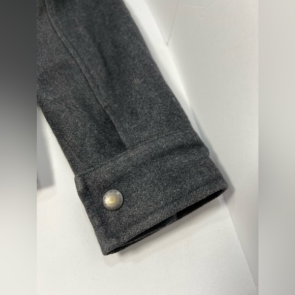 Perry Ellis Men Wool Blend Coat Jacket Lined Small S Black Charcoal Full Zipper - Picture 14 of 16